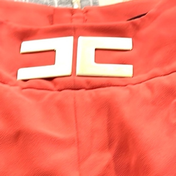 ELISABETTA FRANCHI,High-Waisted trousers in Tangerine, EUC Cropped,Size 40/4 - Picture 5 of 11